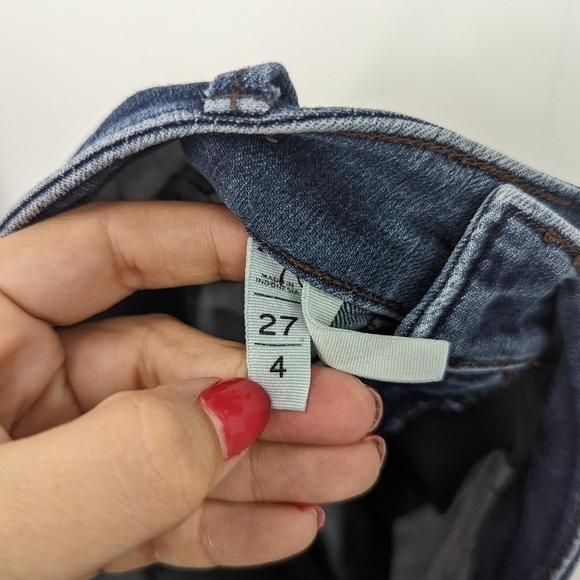 LOFT Curvy High Waist Cut Off Denim Jean Shorts - Picture 7 of 8